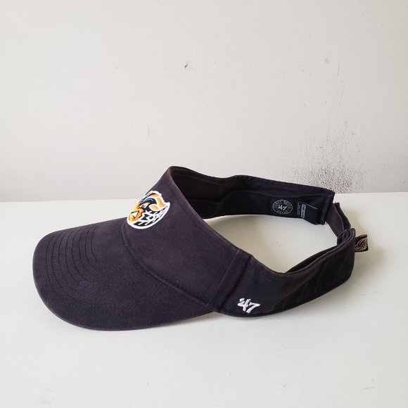 Akron RubberDucks Visor Hat Cap Strap Back Black 47 MiLB Baseball Preowned - Picture 7 of 13